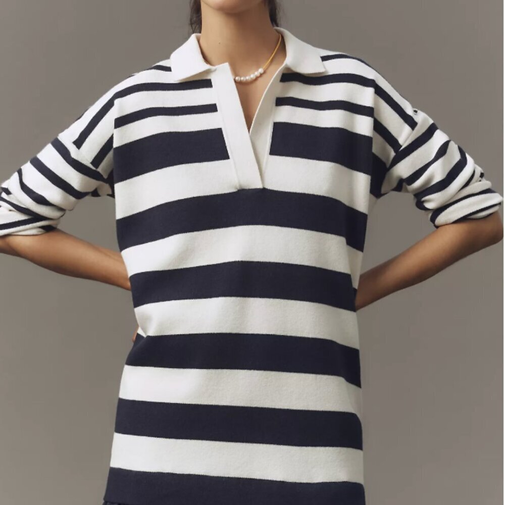 Maeve Twofer Polo Mini Sweater Dress - Picture 2 of 5